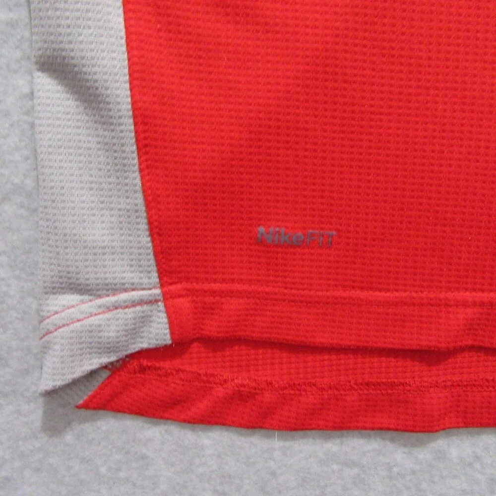 Nike Mens Polo‎ Shirt Oklahoma State XL Red Stretch 100% Polyester Logo